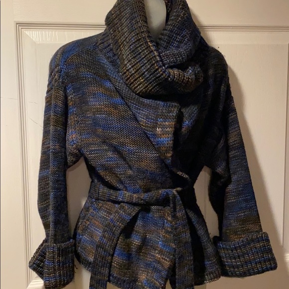 Marc by Marc Jacobs Tito Cardigan chunky knit flecked belted sweater M - Picture 9 of 15